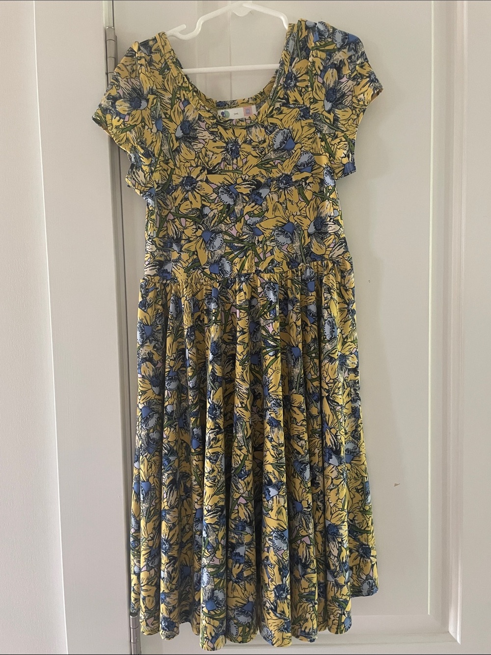 Dot Dot Smile Girls' Yellow Floral Short Sleeve Dress